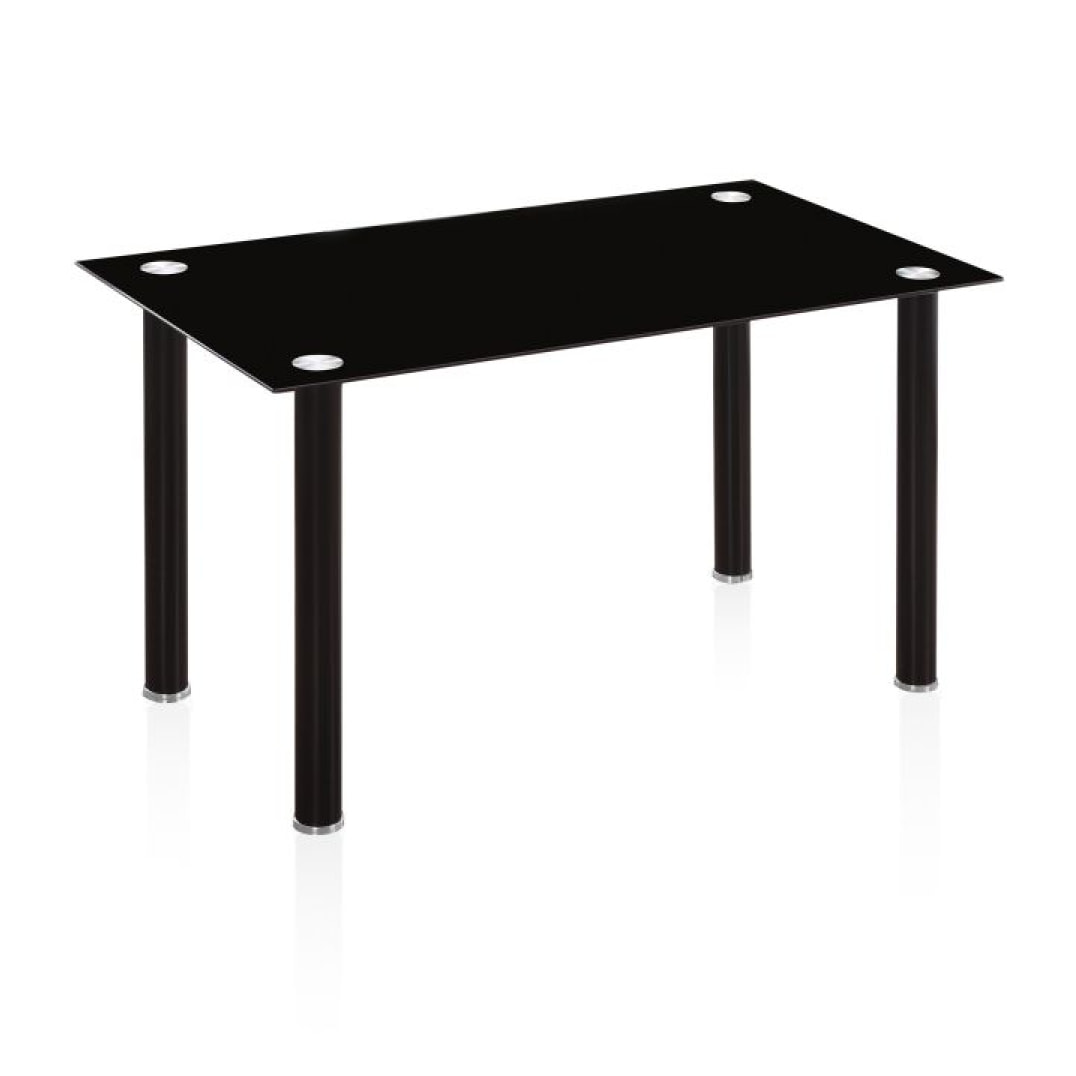 Mesa de comedor Ake Cristal negro - Cromo