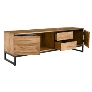 Meuble TV en bois massif L160 cm HOORN