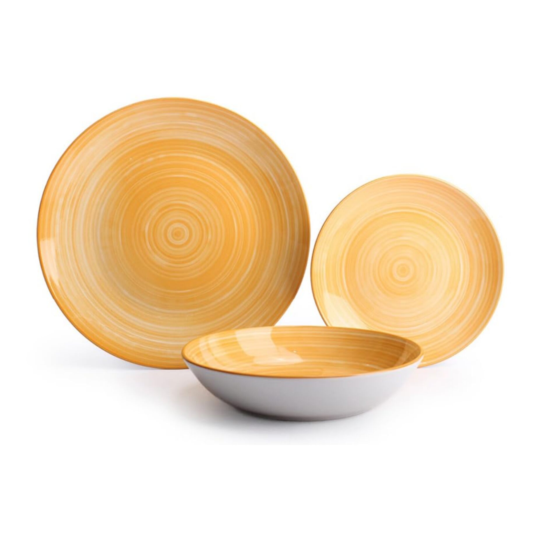 Servizio Tavola da 18 Piatti in Ceramica, lavabile in lavastoviglie e adatto a microonde, Intrecci