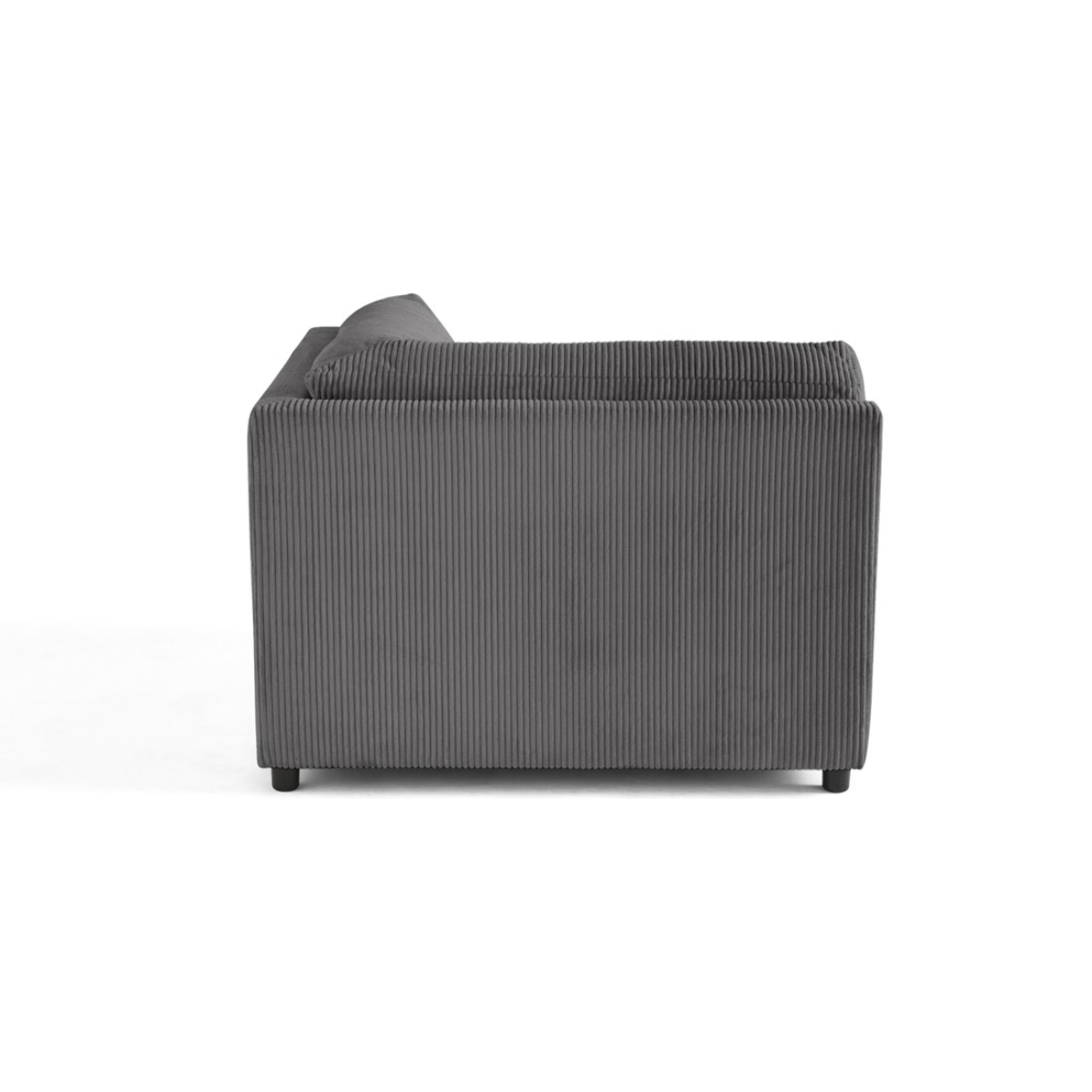 Garance - module d'assise d'angle réversible - en velours côtelé - Gris foncé