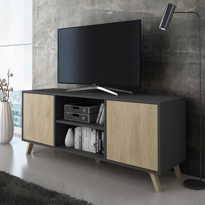 Mueble TV Wind 140 Gris Antracita - Puccini