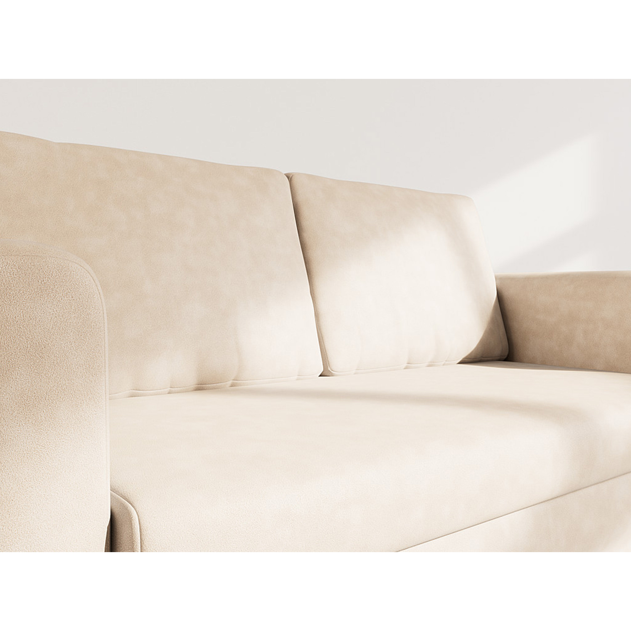 Marilia - canapé 2 places convertible déplimousse en simili - Beige