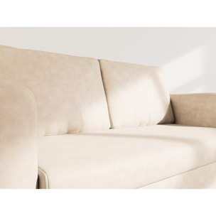 Marilia - canapé 2 places convertible déplimousse en simili - Beige