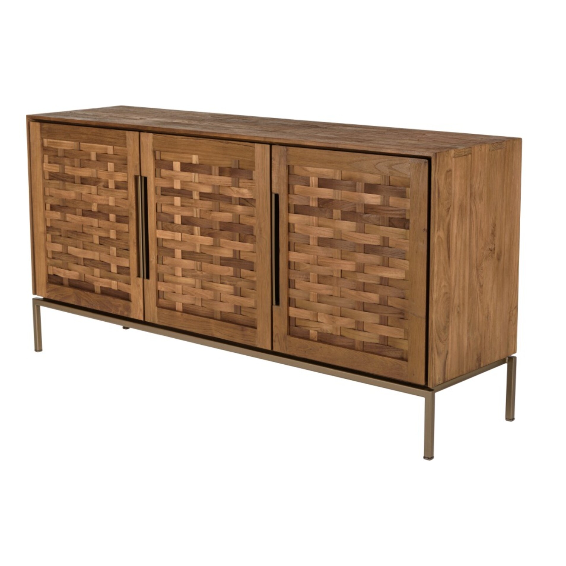 SIXTINE - Buffet en bois de teck recyclé 3 portes