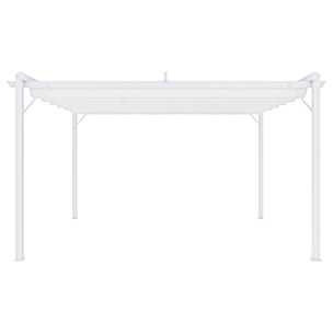 Gazebo Pergola 3x4 M Pergolato Con Telo Bianco Impermeabile Retrattile Richiudibile Struttura In Acciaio Per Giardino Terrazzo Piscina Esterno Fiere