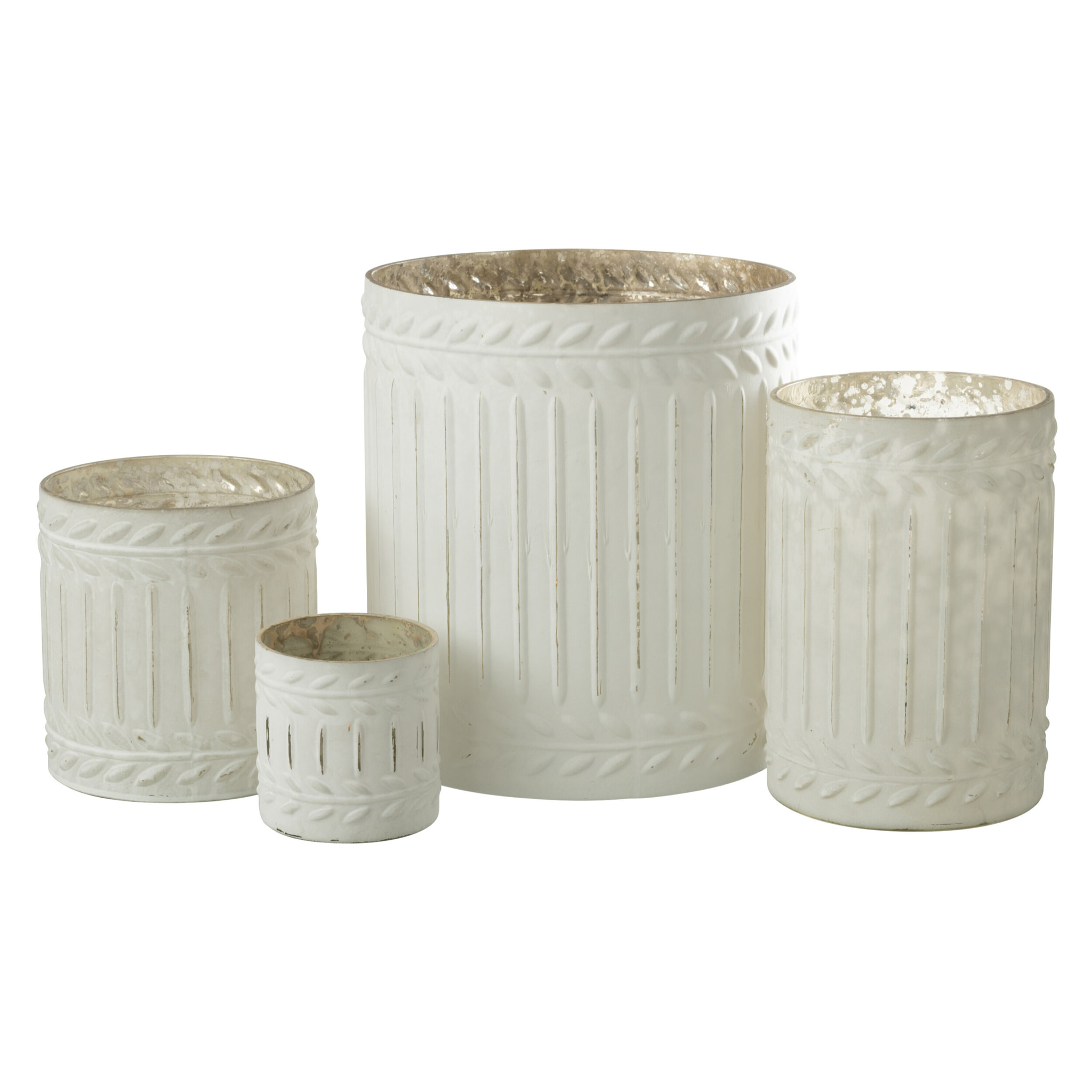 J-Line bougeoir Ezy - verre - blanc - extra large
