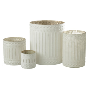 J-Line bougeoir Ezy - verre - blanc - extra large