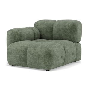 Grace - module d'assise gauche en velours texturé - Vert sauge