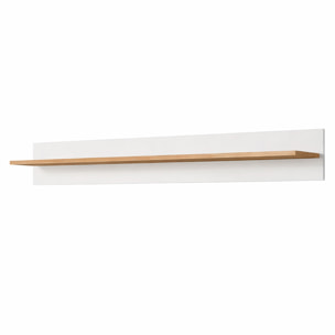 Mensola Da Soggiorno Parete Muro Ripiano Libri Oggetti Decorativa Salotto Arredo Design Moderno Minimal Living Abbinabile 138x20x20 Cm Bianco E Rovere