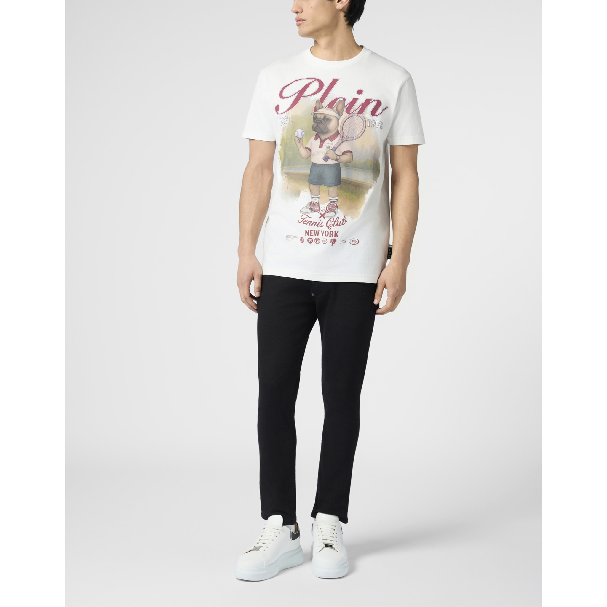 PHILIPP PLEIN Round Neck T-Shirt New York Tennis