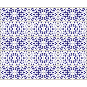 Stickers muraux - Sticker Mural Carrelage adhésif Cuisine Salle de Bain - 30 STICKERS CARRELAGES AZULEJOS TEOFILO