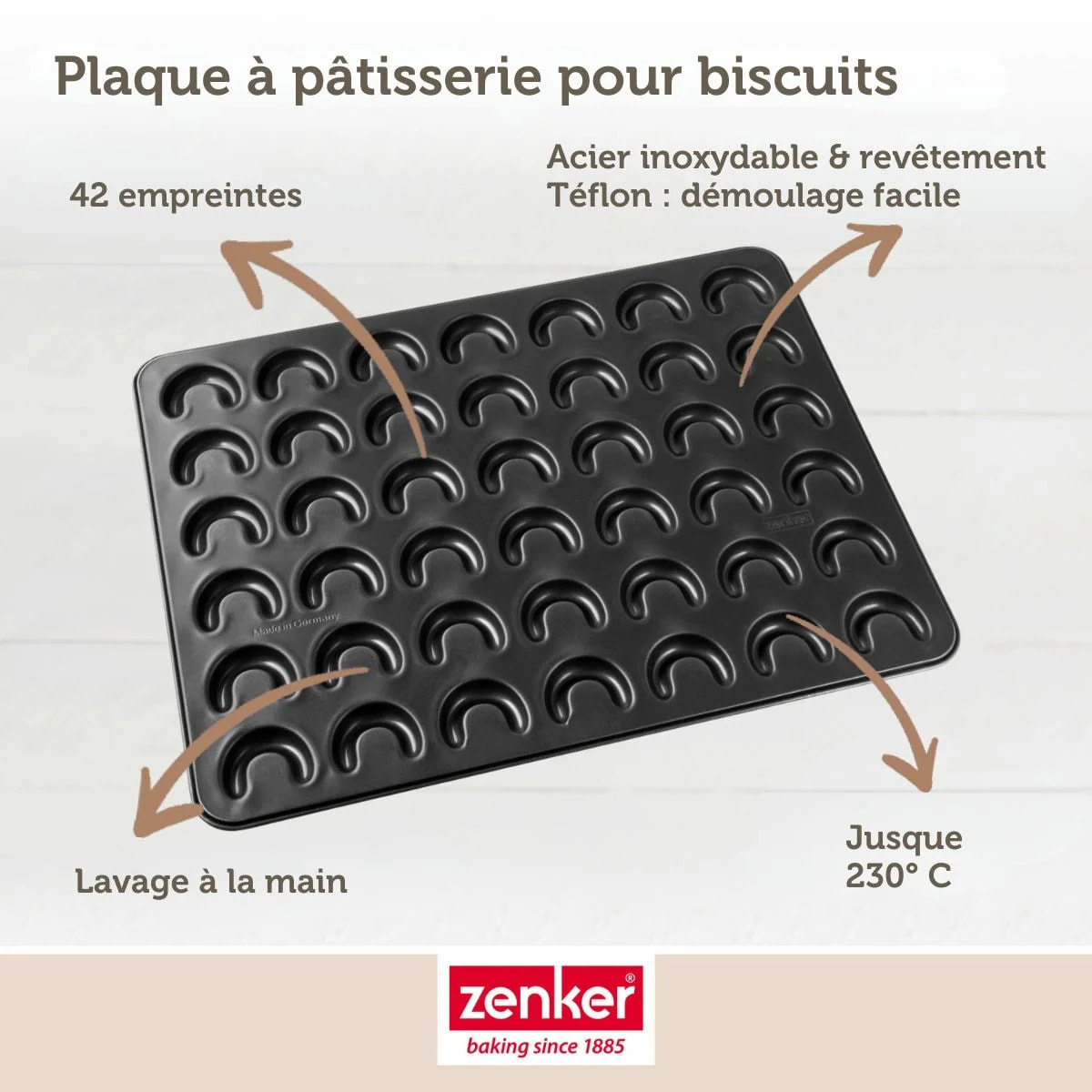 Lot de 2 plaques pâtisserie 42/32 cm en acier Spécial créative Spécial créative Zenker  Spécial créative