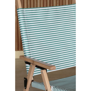 Chaise de plage en toile vert à rayures PLAYA