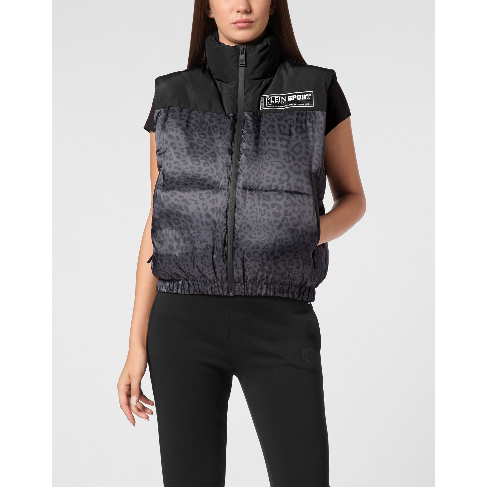 PLEIN SPORT Gilet corto LEOPARD