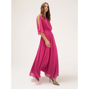 Motivi - Vestido largo drapeado - Fuchsia