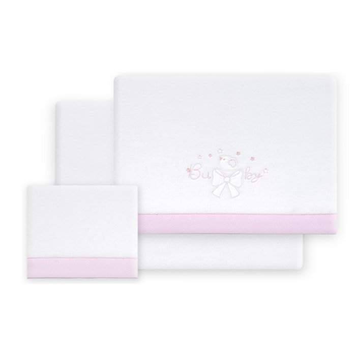Triptico Coche Coralina Alg Don Algodon Baby Lazo Bco/Rosa