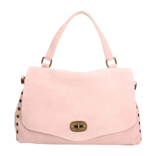 Borsa a mano da donna Made in Italy - Modello Zelia Elite - Pelle scamosciata - 37.0 x 22.0 x 15.0 cm