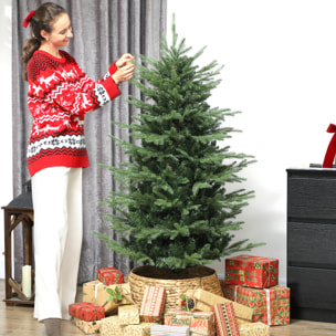 Árbol de Navidad Artificial 150 cm, Árbol de Navidad con 1186 Ramas Densas, Soporte Metálico Plegable, Fácil Montaje, para Salón, Interior, Verde