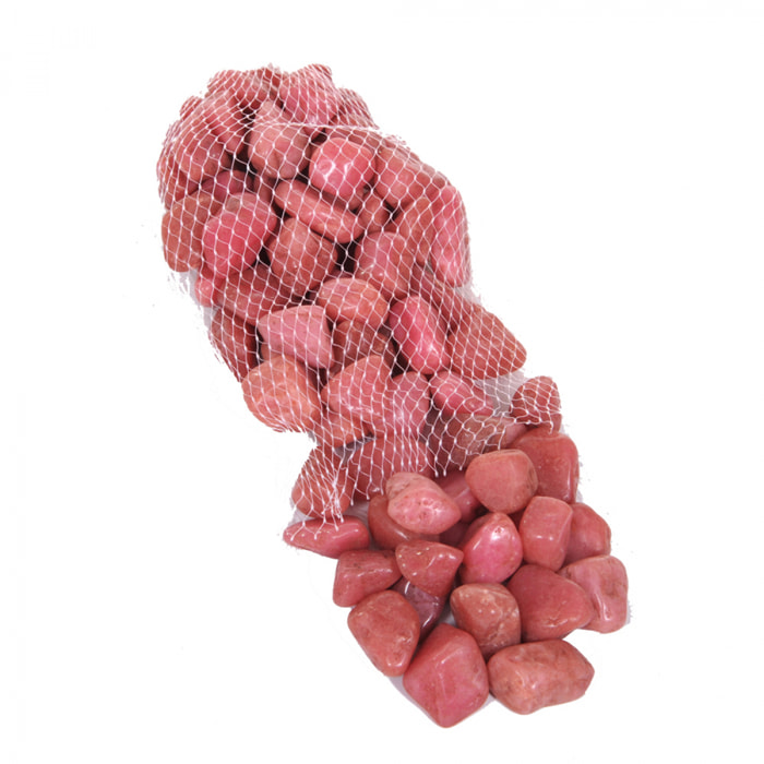 Sassolini Di Quarzo In Rete, 1 Kg. Misure 20/30 Mm - Pezzi 6 - 14X3X10cm - Colore: Rosa - Bianchi Dino - Sassi E Sfere In Vetro