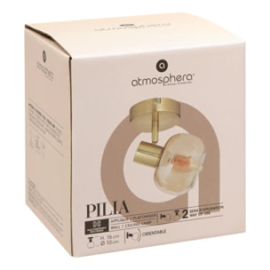 Applique murale/plafonnier Pilia doré 16x10cm