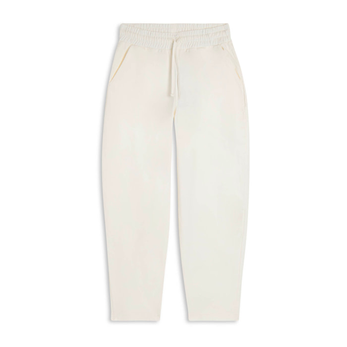 Pantaloni cropped in felpa di cotone tinto effetto vintage