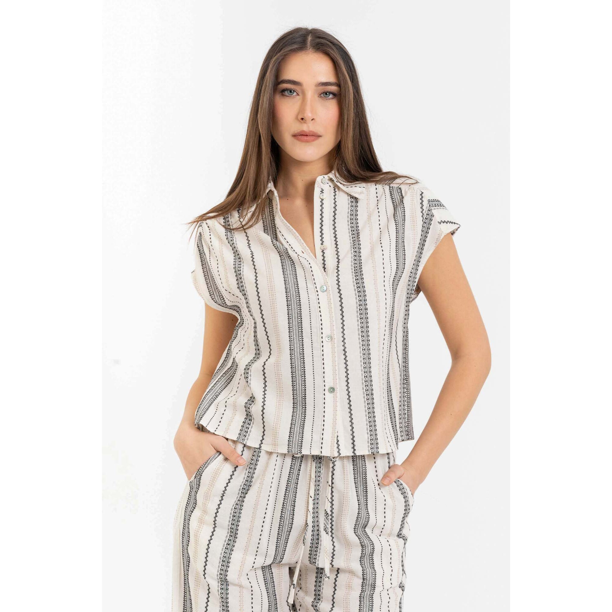 Kocca - Camicia fantasia a righe Donna