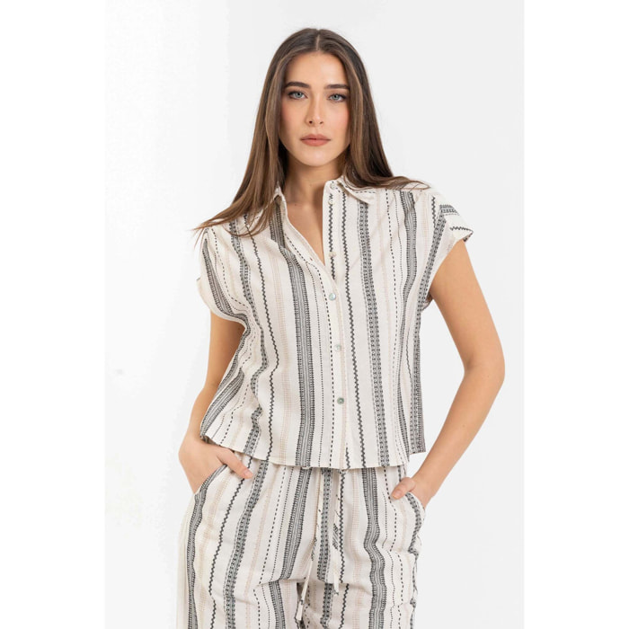 Kocca - Camicia fantasia a righe Donna