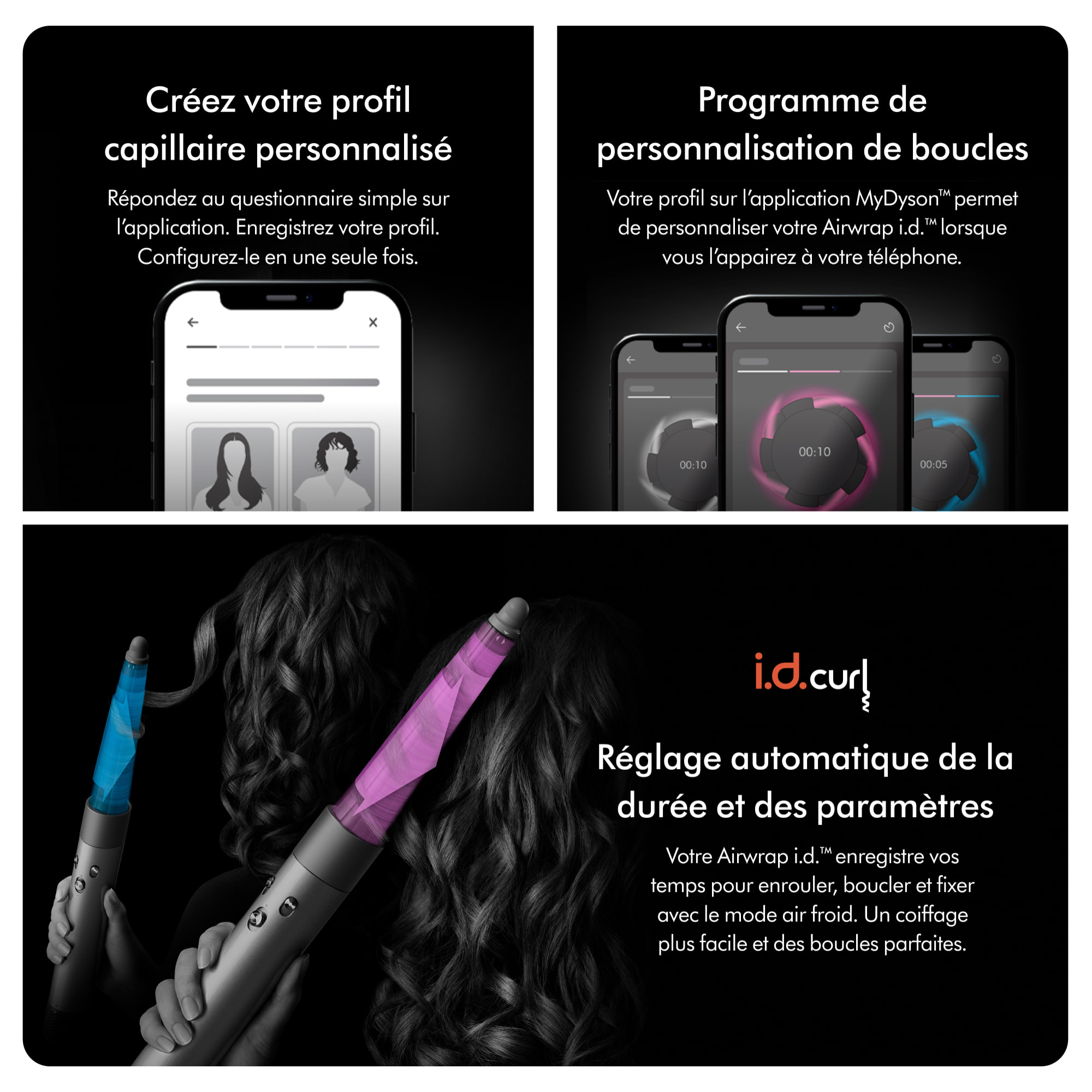 Dyson Airwrap i.d.™ bouclés à frisés (Bleu Pervenche/Topaze)