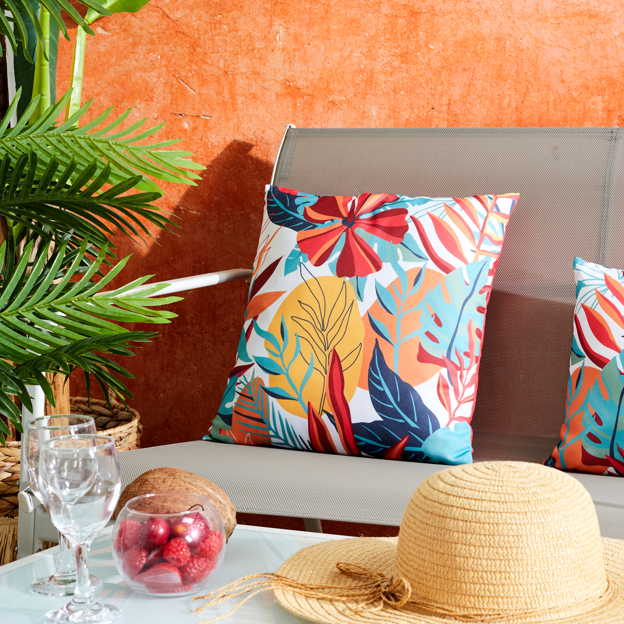 Coussin Deperlant Paradis Exotique 40x40cm