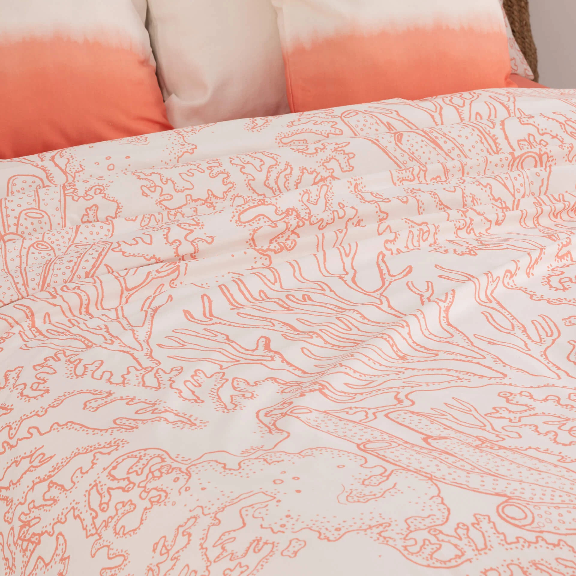 Housse de couette en 100% coton 157 fils Begur Corail