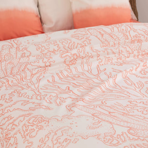 Housse de couette en 100% coton 157 fils Begur Corail