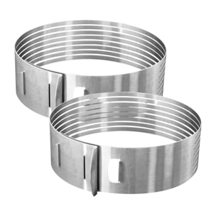 Lot de 2 cercles à pâtisserie 26/28 cm en inox Zenker Smart Pastry