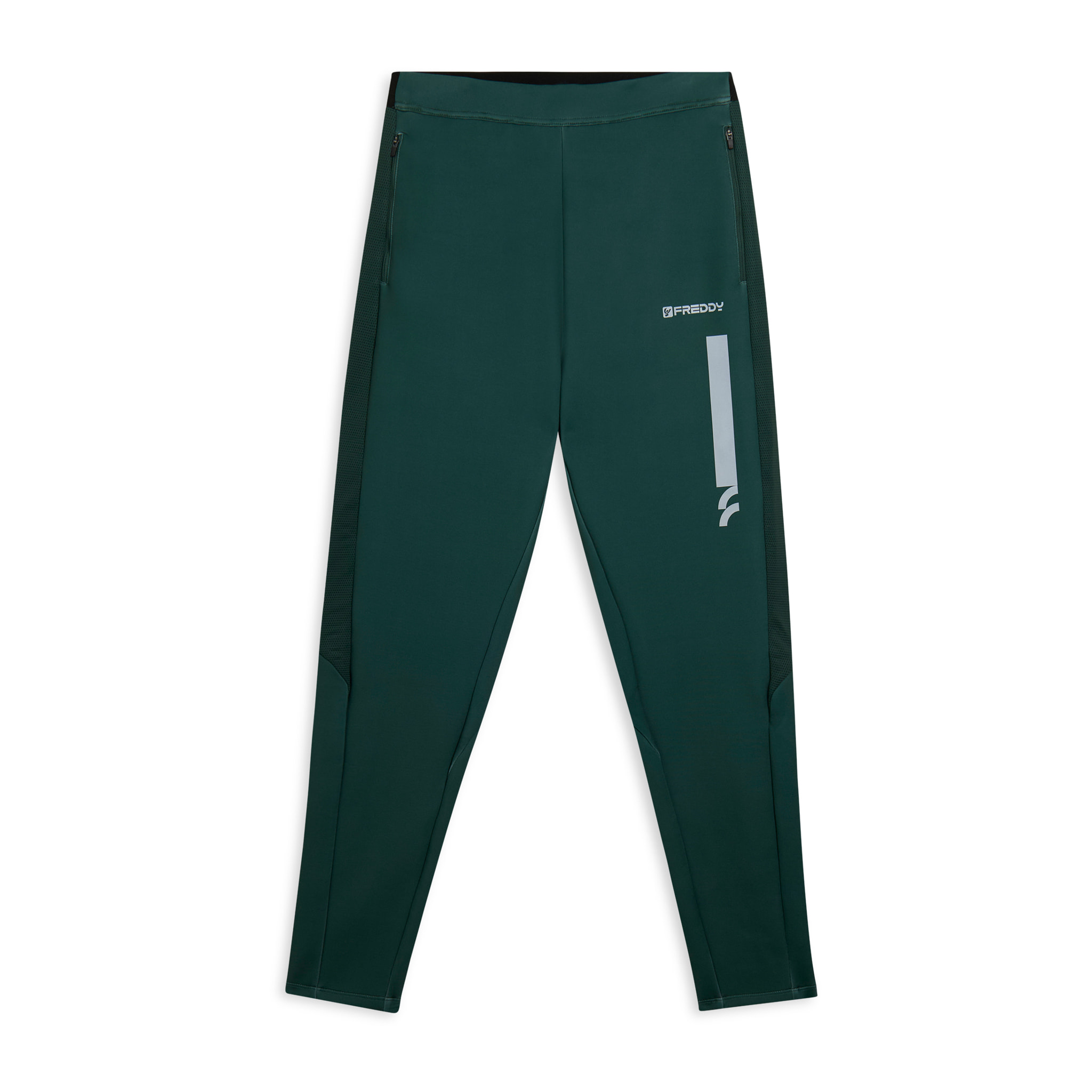 Pantaloni slim in tessuto tecnico con inserti mesh laterali