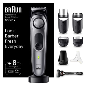 Braun Tondeuse à Barbe - Series 7 BT7420 - Avec Outils Professionnels - Noir/Gris