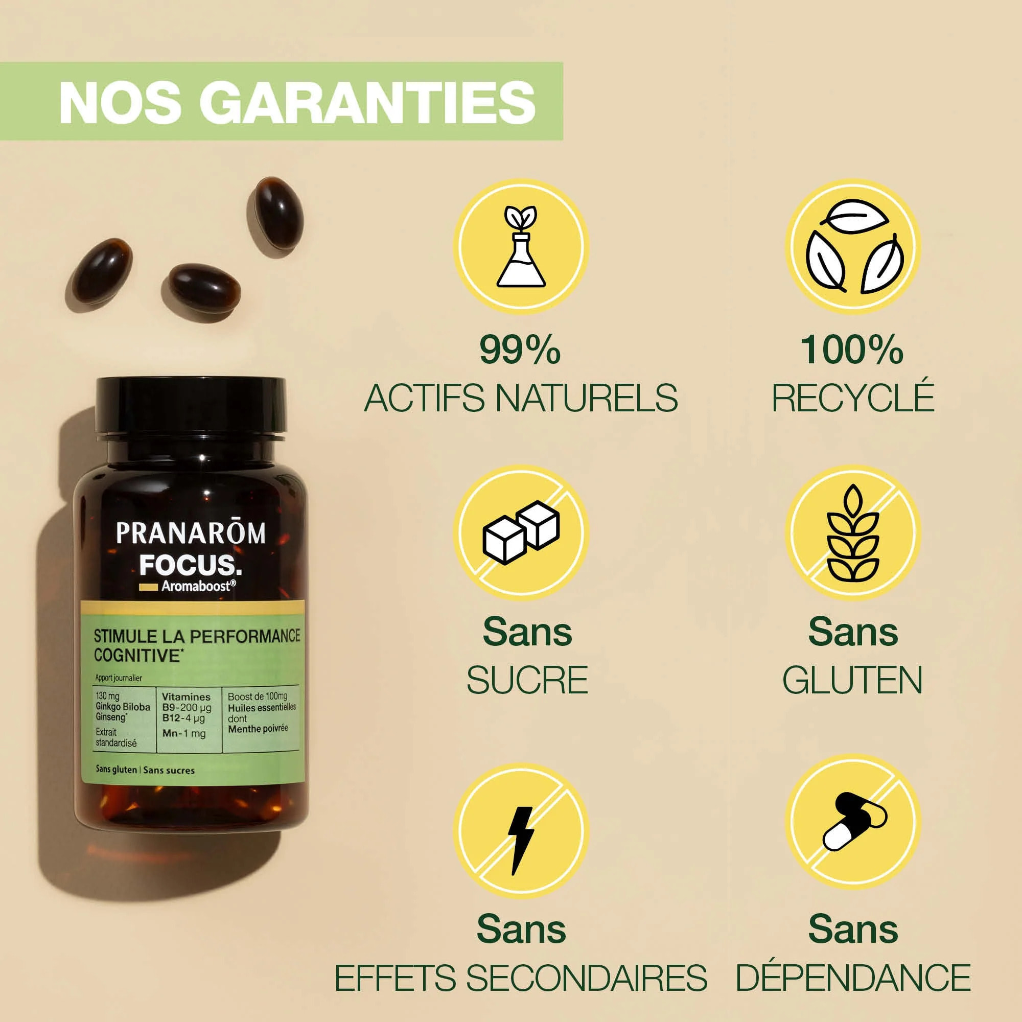 Pranarom - Complément alimentaire Focus - 60 capsules