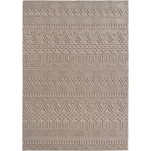 HELIX - Tapis moderne effet laine bouclé à motif berbère en relief beige