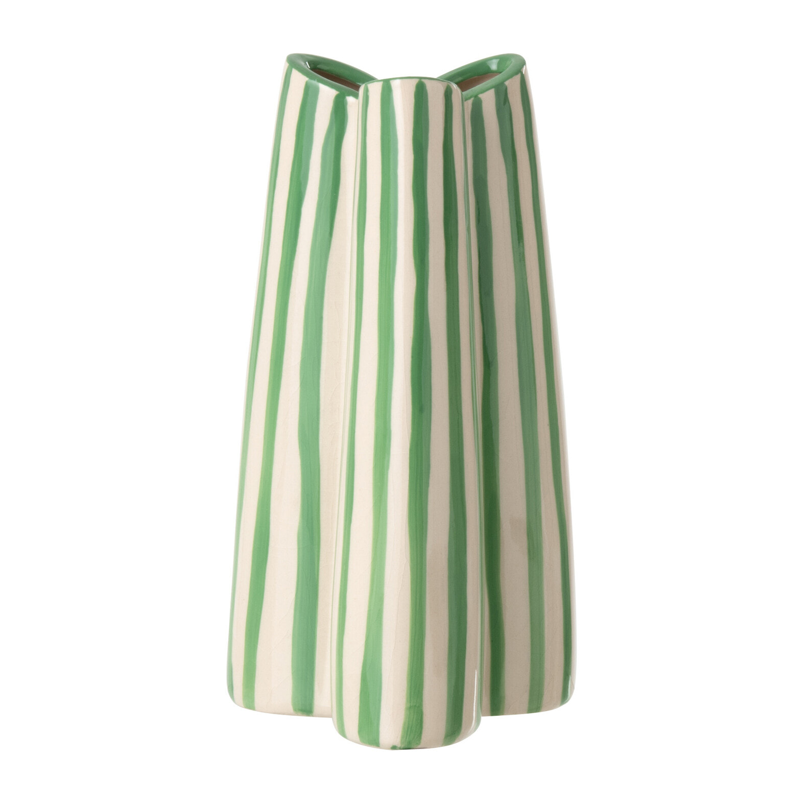 J-Line Vase Ligné - céramique - blanc cassé/vert - small