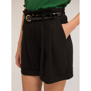 Motivi - Shorts fluido con pieghe - Nero