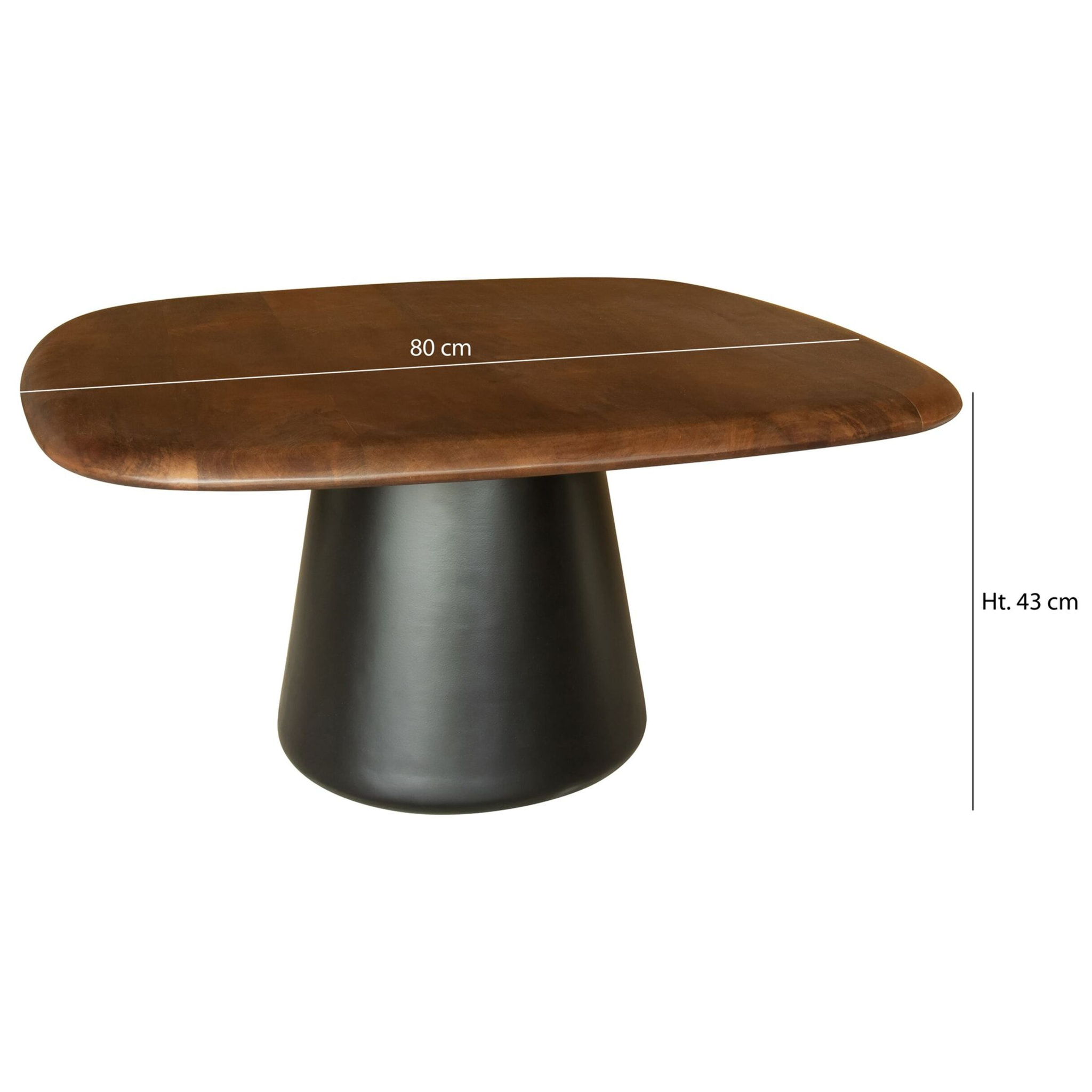 Table basse en bois de manguier et pied en métal noir OSLO