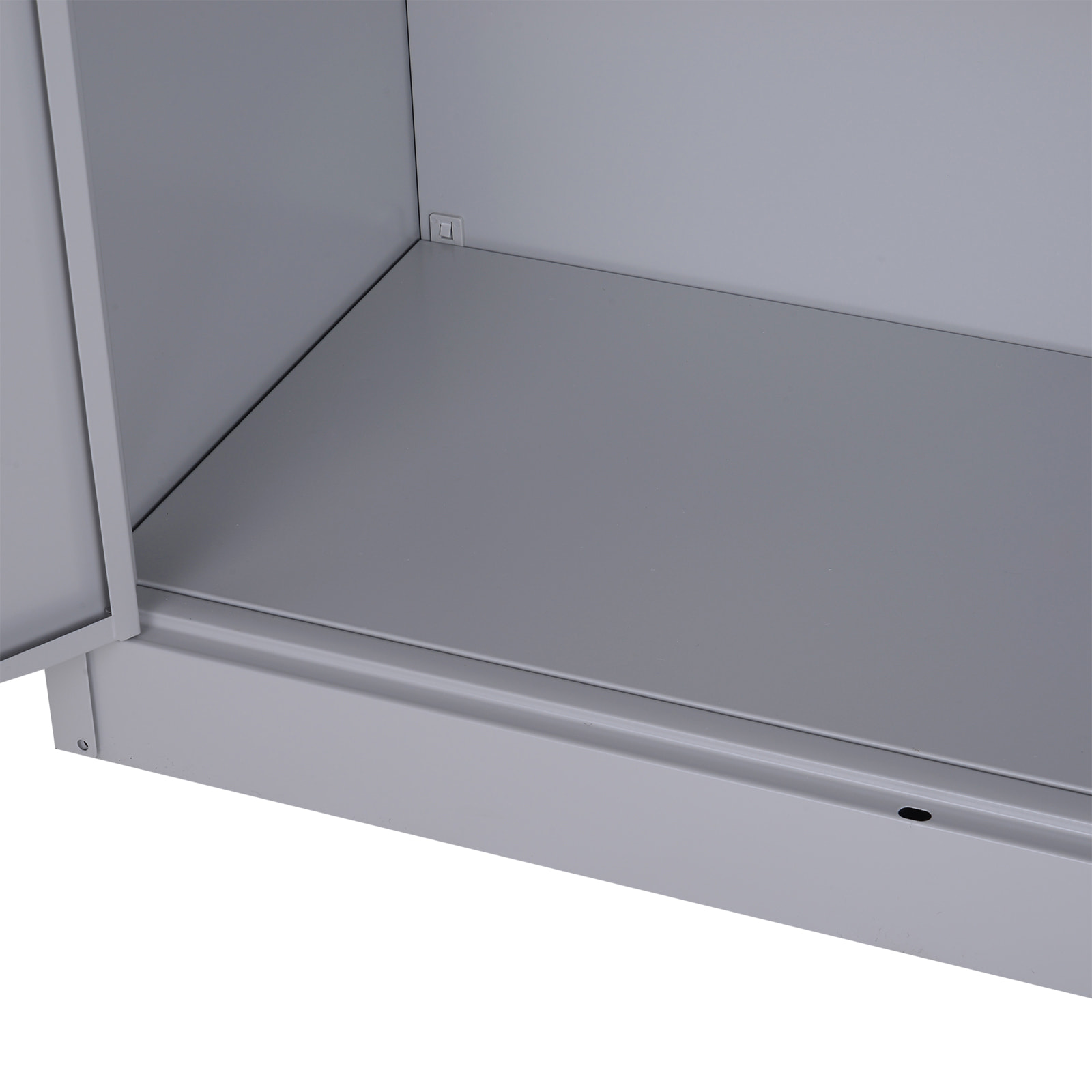 Armoire de bureau métal verrouillable 2 portes étagère gris
