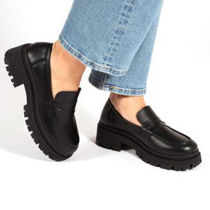 Mocassini platform in simil pelle