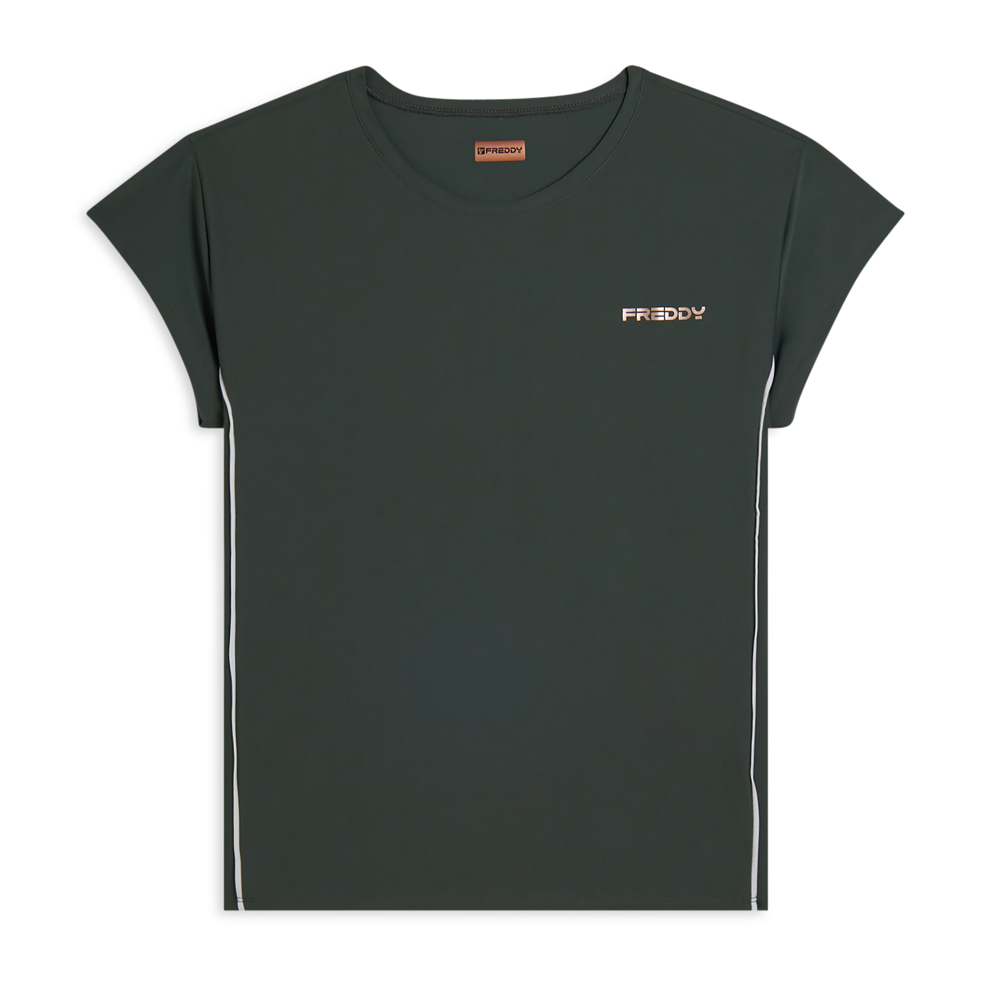 T-shirt tecnica con maniche ad aletta e profili a contrasto