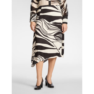 Elena Mirò - Falda de viscosa estampada - Negro
