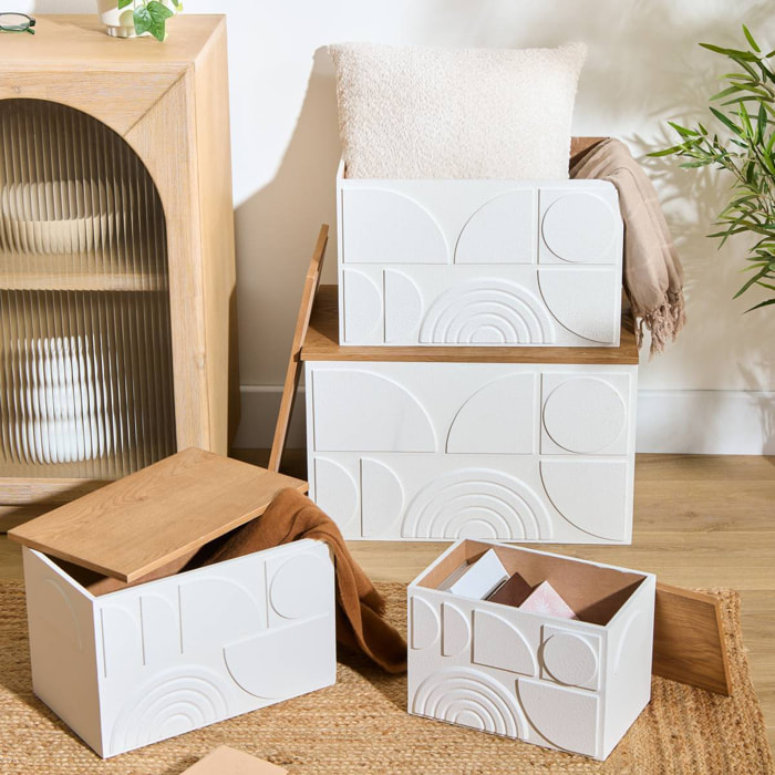 Lot de 4 malles Catalina blanc