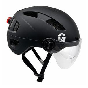 UrbanGlide Casque sécurité trottinette LED – Visière intégrée – Taille M