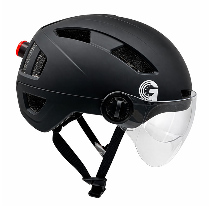 UrbanGlide Casque sécurité trottinette LED – Visière intégrée – Taille M