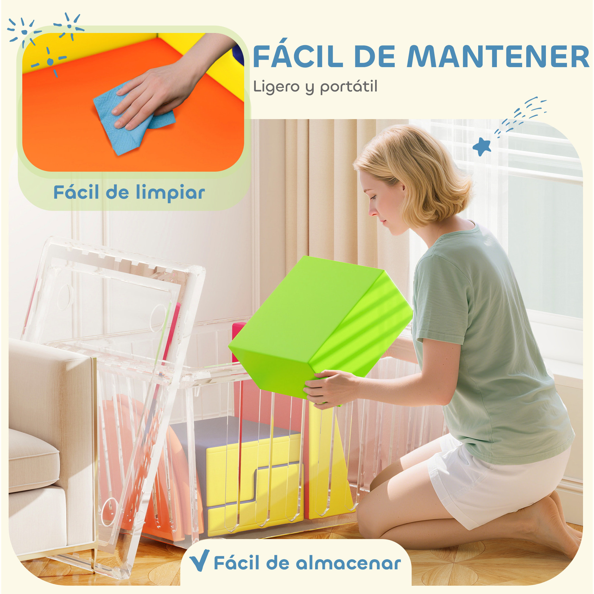 Juego de 6 Bloques de Espuma para Niños, Bloques de Psicomotricidad Infantil con Base Antideslizante, para Niños 0,5 a 6 Años, Set de Escalada para Interior, para Escalar y Gatear, Multicolor
