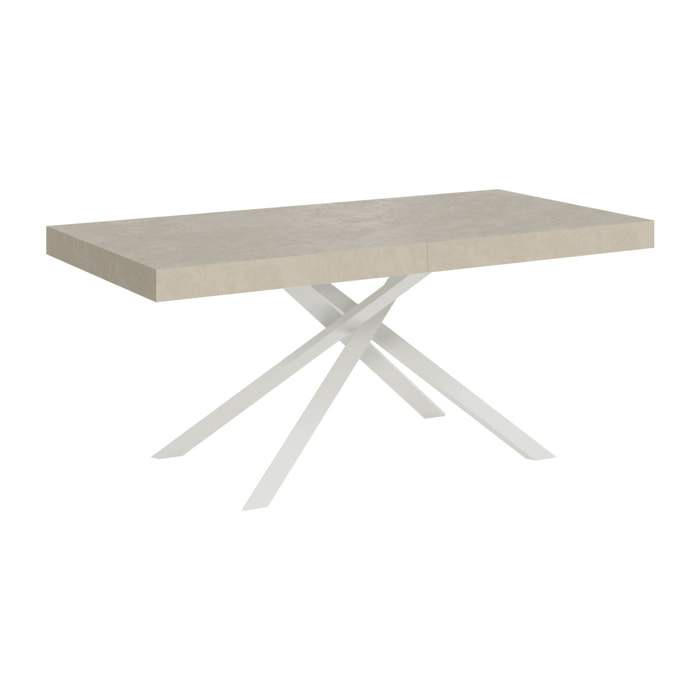 Table extensible 90x180/284 cm Karida cachemire pieds blanc