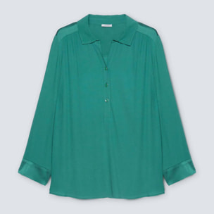 Fiorella Rubino - Blusa de viscosa ECOVERO™ con botones - Verde