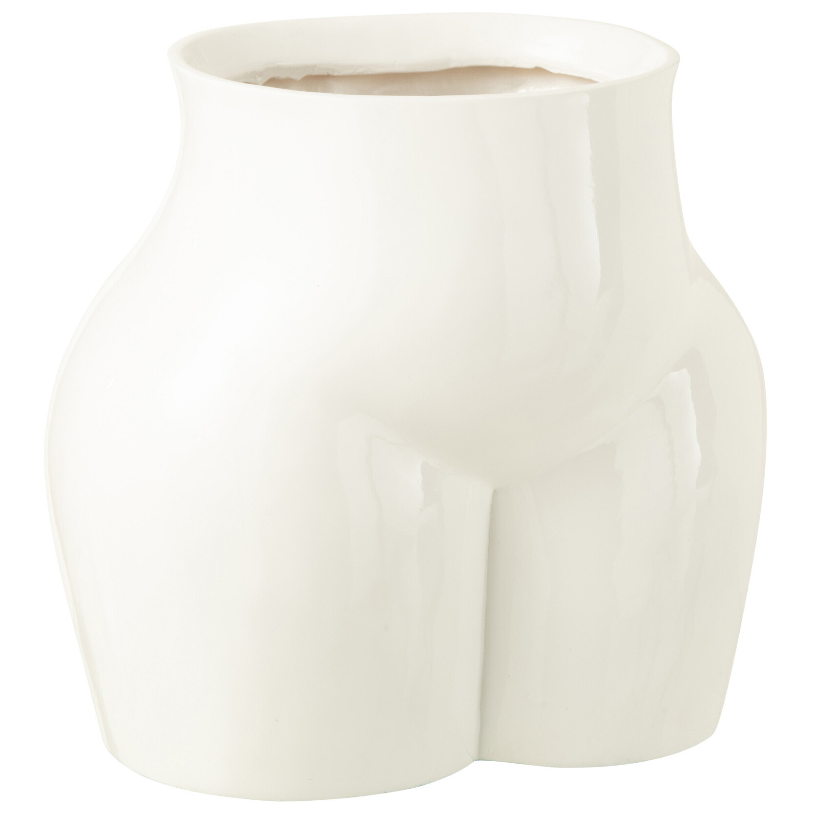 J-Line vase Femme Haut Etain Brillant - polyrésine - blanc - Ø 24.5 cm
